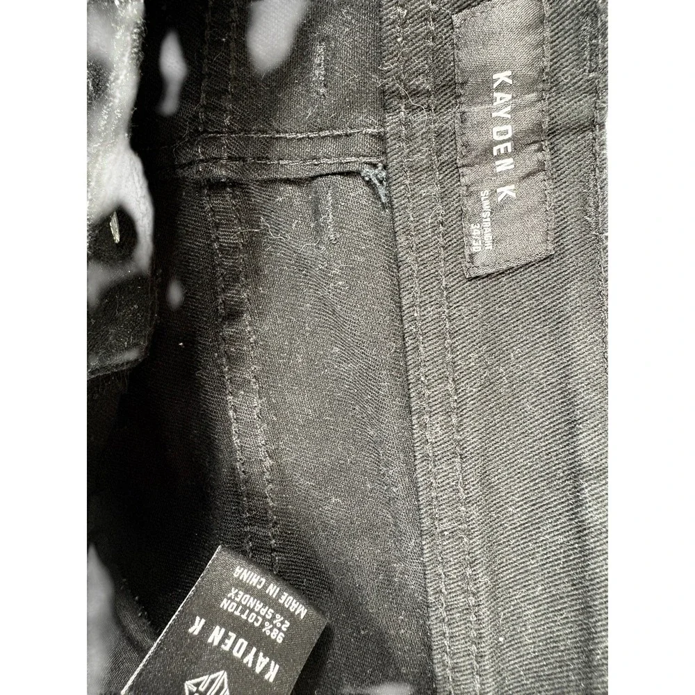 Kayden K Slim Straight Jeans Mens 34x30 Black Denim Rugged Durable Stretch Wear